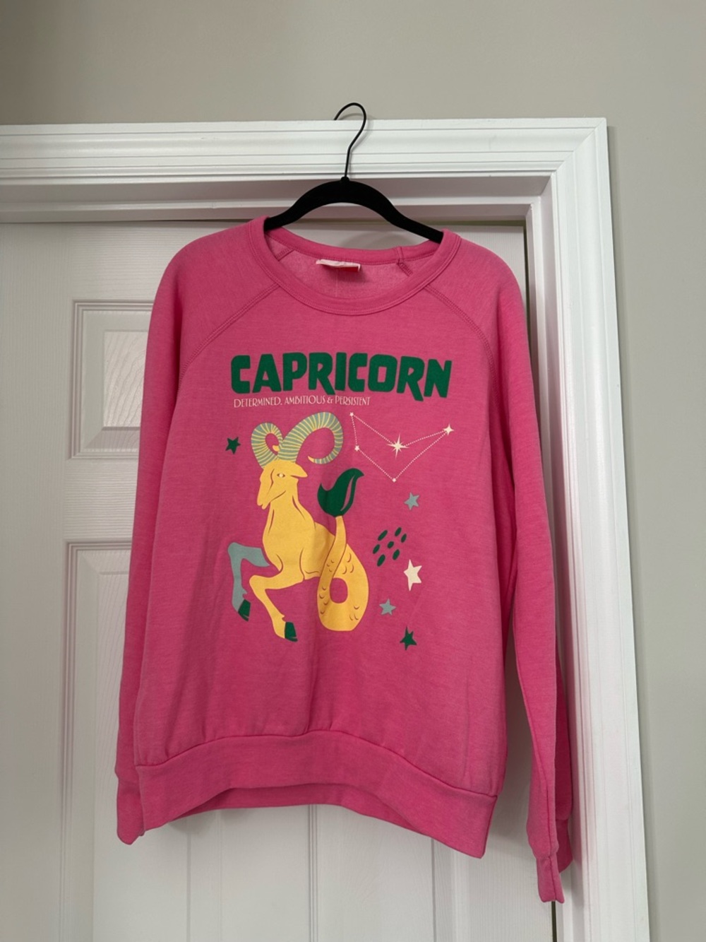 Midnight Rider Pink Capricorn Graphic Crewneck
